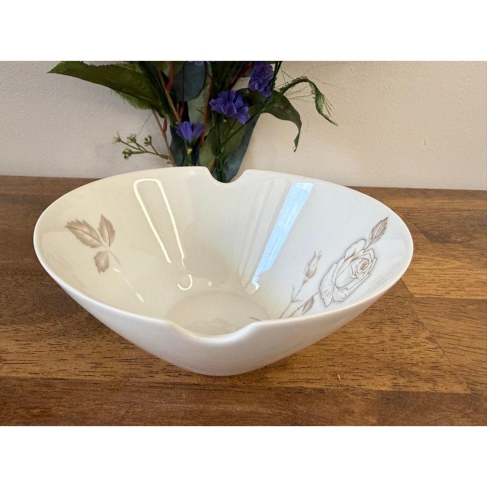 Rosenthal Classic Rose Serving Bowl Spoon Notch Porcelain Germany Raymond Loewy